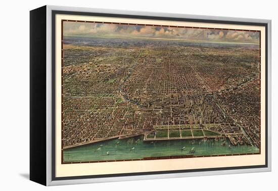 1916 Chicago Map-N^ Harbick-Framed Stretched Canvas