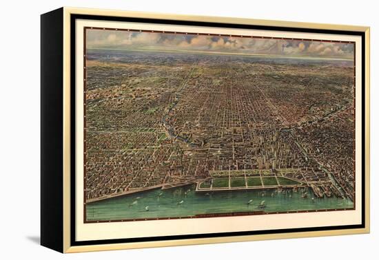 1916 Chicago Map-N^ Harbick-Framed Stretched Canvas