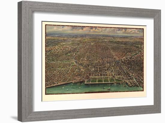 1916 Chicago Map-N^ Harbick-Framed Art Print