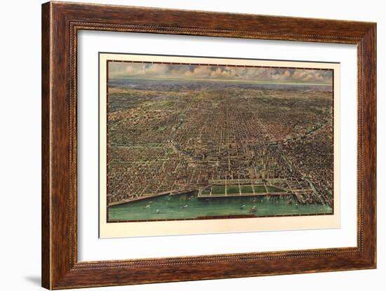 1916 Chicago Map-N^ Harbick-Framed Art Print