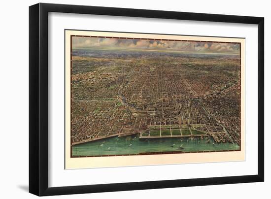 1916 Chicago Map-N^ Harbick-Framed Art Print