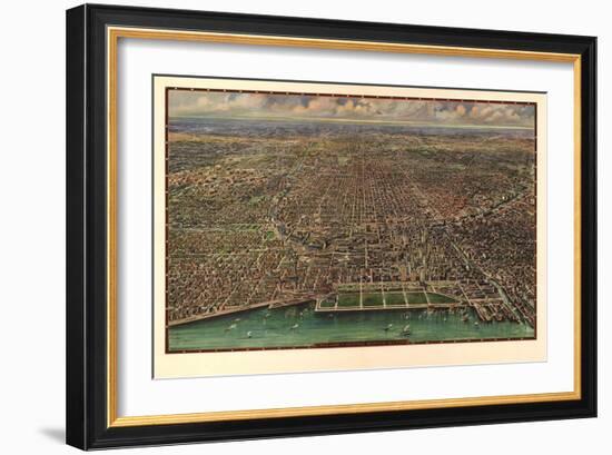 1916 Chicago Map-N^ Harbick-Framed Art Print