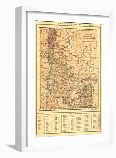 1917, Idaho State Map 1917, Idaho, United States-null-Framed Giclee Print