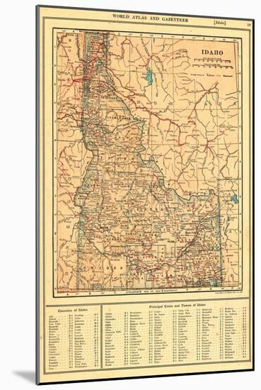 1917, Idaho State Map 1917, Idaho, United States-null-Mounted Giclee Print