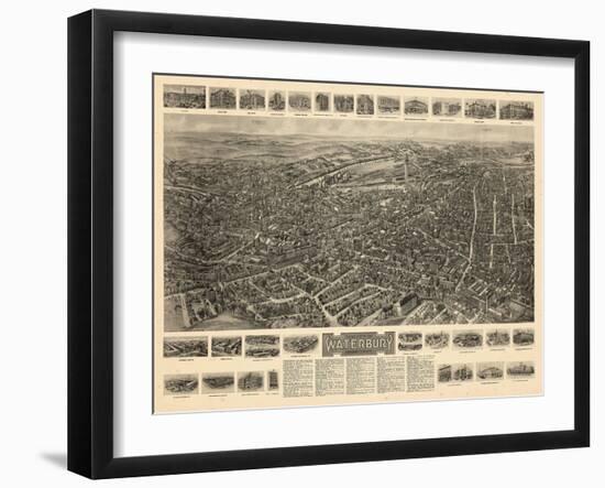 1917, Waterbury Aero View, Connecticut, United States-null-Framed Giclee Print