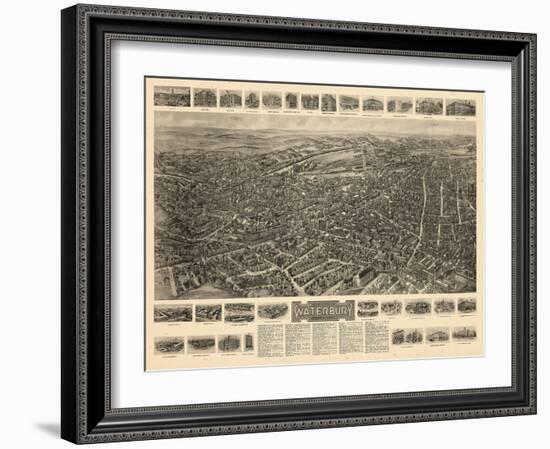 1917, Waterbury Aero View, Connecticut, United States-null-Framed Giclee Print