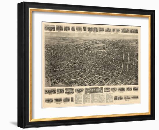 1917, Waterbury Aero View, Connecticut, United States-null-Framed Giclee Print