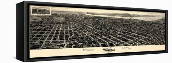 1918, Tulsa Bird's Eye View, Oklahoma, United States-null-Framed Premier Image Canvas