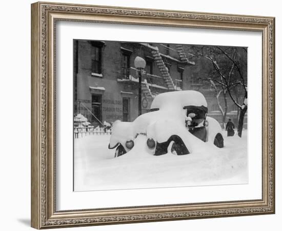 1920's Model Car Is Covered with Snow after a January 1922 Blizzard in Washington, D.C-null-Framed Photo