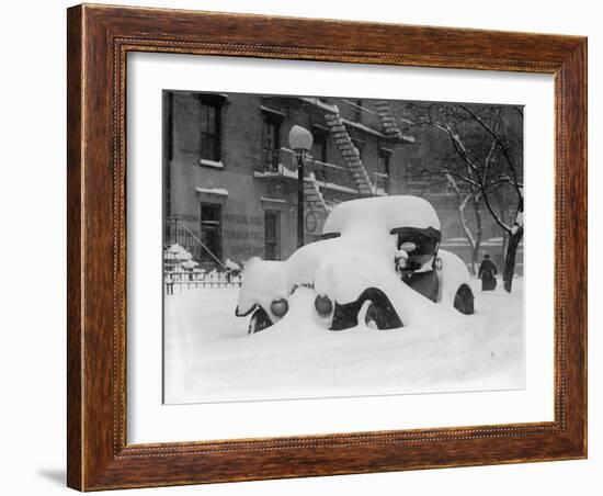 1920's Model Car Is Covered with Snow after a January 1922 Blizzard in Washington, D.C-null-Framed Photo