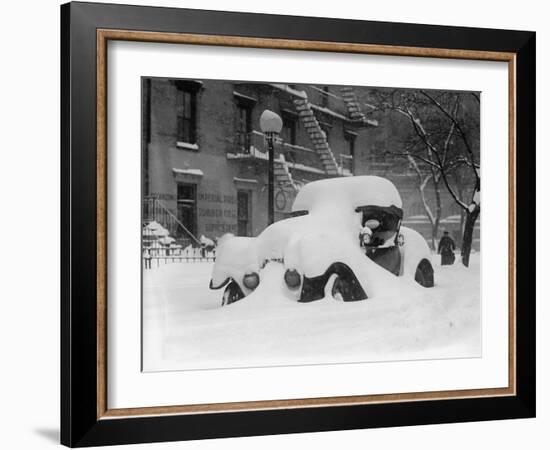 1920's Model Car Is Covered with Snow after a January 1922 Blizzard in Washington, D.C-null-Framed Photo