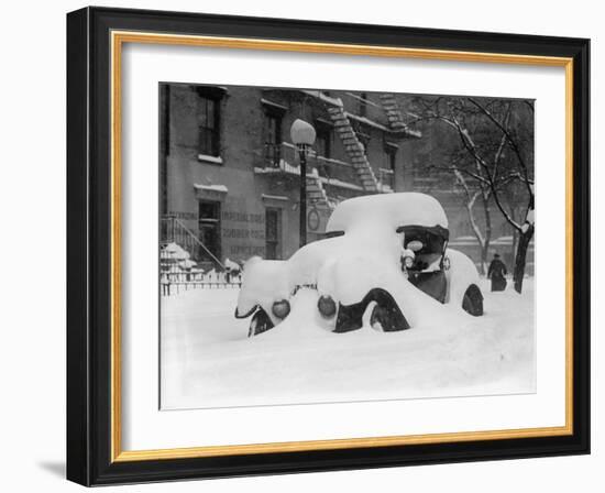 1920's Model Car Is Covered with Snow after a January 1922 Blizzard in Washington, D.C-null-Framed Photo