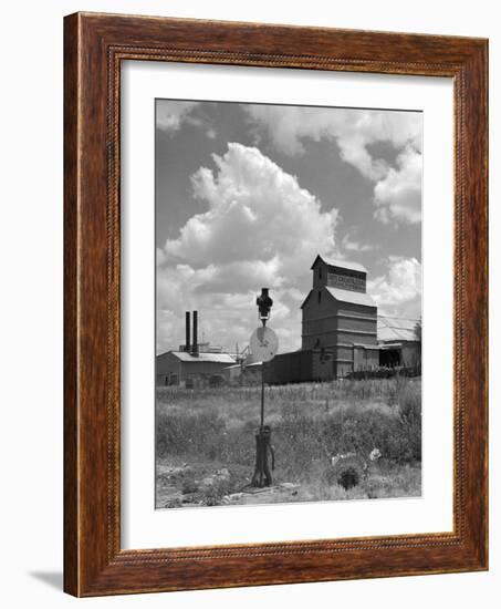 1920s-1930s Canadian Texas Panhandle Grain Elevator Nearby Railroad Switch Point Indicator and Lamp-null-Framed Photographic Print