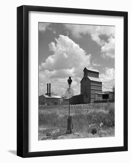 1920s-1930s Canadian Texas Panhandle Grain Elevator Nearby Railroad Switch Point Indicator and Lamp-null-Framed Photographic Print