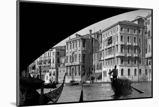 1920s-1930s Gondola Beneath Rialto Bridge Grand Canal Venice, Italy-null-Mounted Photographic Print