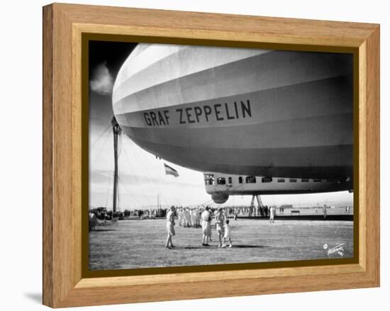 1920s-1930s People Looking at Gondola of Graf Zeppelin LZ-127 German Rigid Lighter Than Air Airship-null-Framed Premier Image Canvas