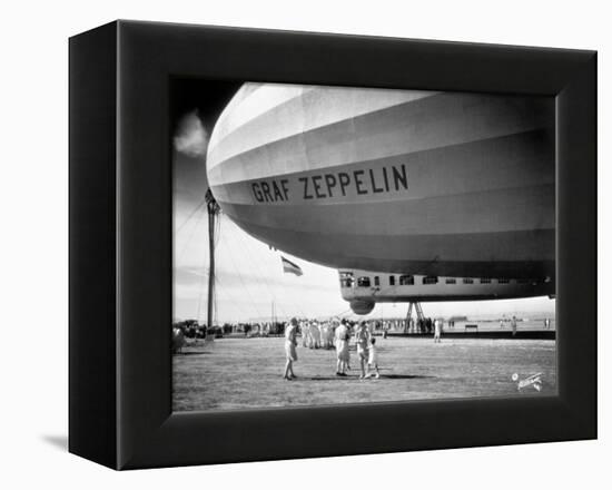 1920s-1930s People Looking at Gondola of Graf Zeppelin LZ-127 German Rigid Lighter Than Air Airship-null-Framed Premier Image Canvas