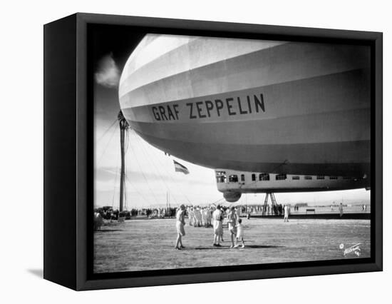 1920s-1930s People Looking at Gondola of Graf Zeppelin LZ-127 German Rigid Lighter Than Air Airship-null-Framed Premier Image Canvas