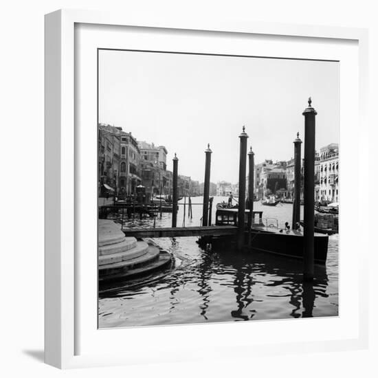 1920s-1930s Venice, Italy Gondolas Along Grand Canal-null-Framed Photographic Print