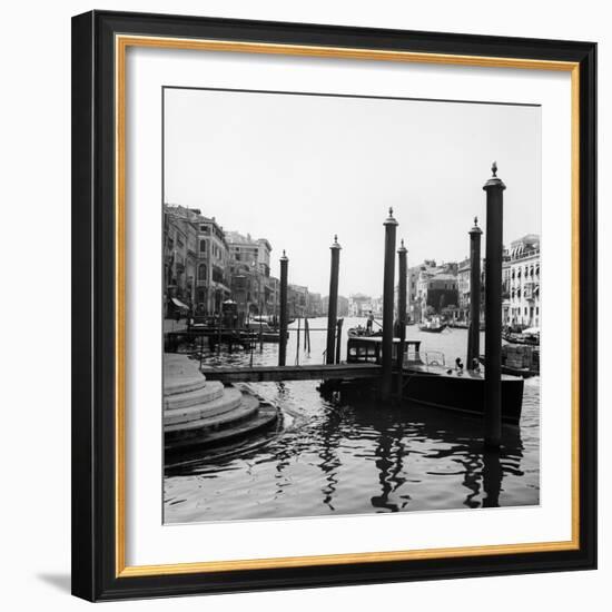 1920s-1930s Venice, Italy Gondolas Along Grand Canal-null-Framed Photographic Print