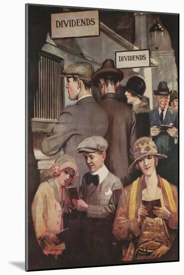 1920s American Banking Poster, Dividends-null-Mounted Giclee Print
