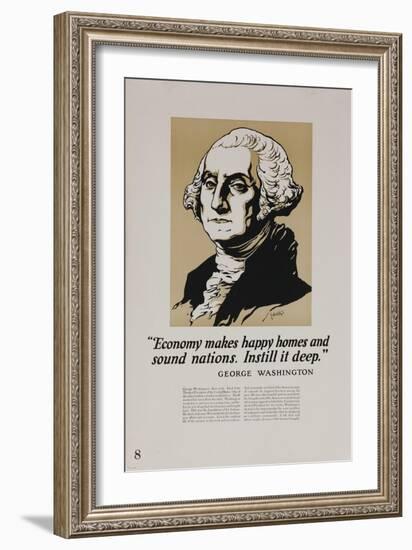 1920s American Banking Poster, George Washington-null-Framed Giclee Print