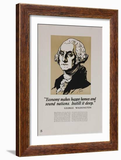 1920s American Banking Poster, George Washington-null-Framed Giclee Print