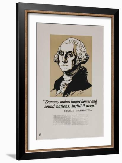 1920s American Banking Poster, George Washington-null-Framed Giclee Print