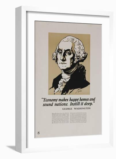 1920s American Banking Poster, George Washington-null-Framed Giclee Print