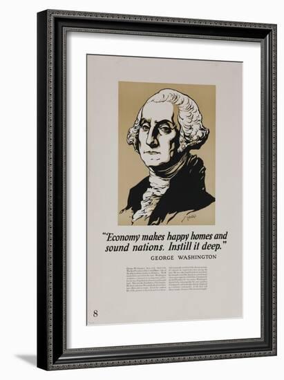 1920s American Banking Poster, George Washington-null-Framed Giclee Print