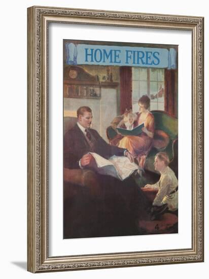 1920s American Banking Poster, Home Fires-null-Framed Giclee Print