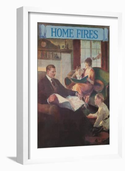 1920s American Banking Poster, Home Fires-null-Framed Giclee Print