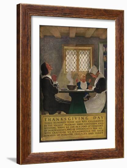 1920s American Banking Poster, Thanksgiving Day-null-Framed Giclee Print