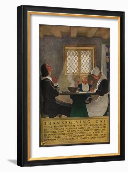 1920s American Banking Poster, Thanksgiving Day-null-Framed Giclee Print