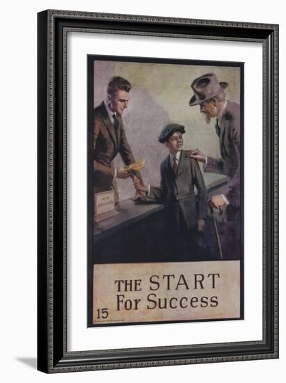 1920s American Banking Poster, the Start for Success-null-Framed Giclee Print