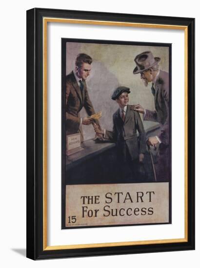 1920s American Banking Poster, the Start for Success-null-Framed Giclee Print