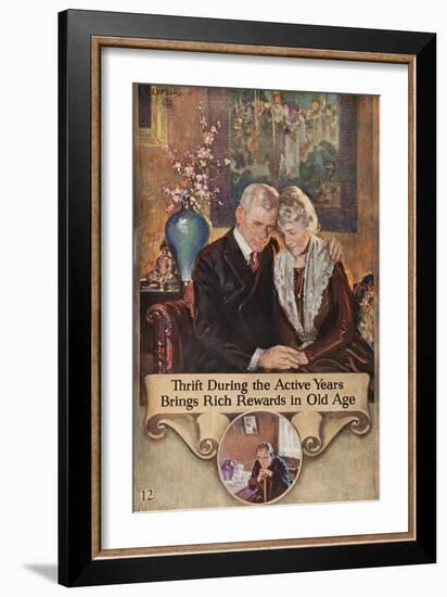 1920s American Banking Poster, Thrift During Active Years-null-Framed Giclee Print