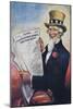 1920s American Banking Poster, Uncle Sam Deposits Show Huge Gains-null-Mounted Giclee Print