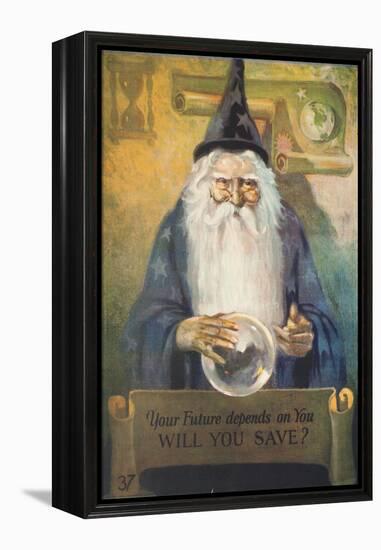 1920s American Banking Poster, Your Future Depends on You, Will You Save?-null-Framed Premier Image Canvas