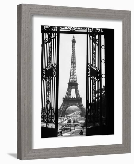 1920s Eiffel Tower Built 1889 Seen from Trocadero Wrought Iron Doors Paris,, France-null-Framed Photographic Print