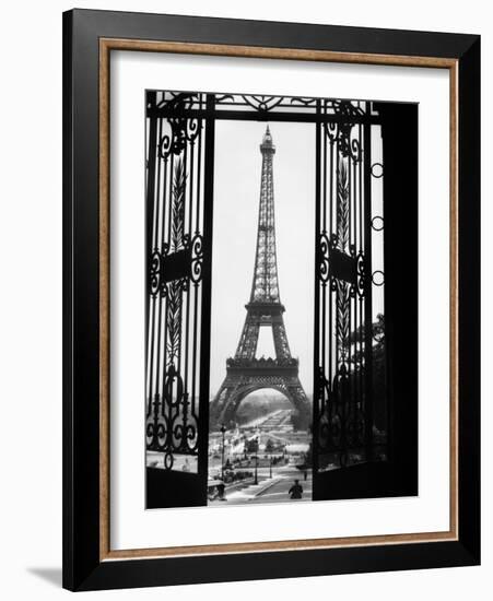 1920s Eiffel Tower Built 1889 Seen from Trocadero Wrought Iron Doors Paris,, France-null-Framed Photographic Print