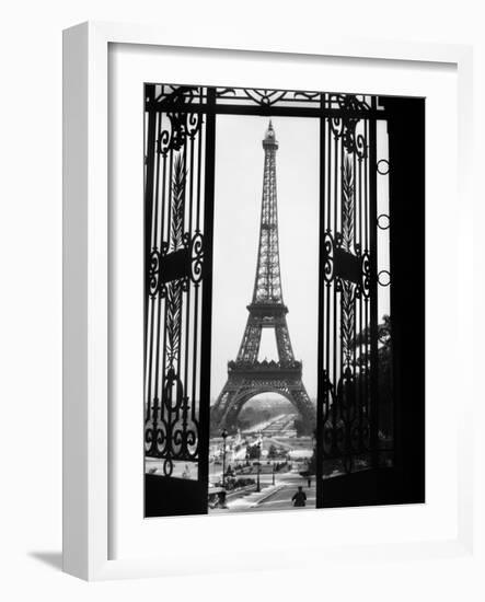 1920s Eiffel Tower Built 1889 Seen from Trocadero Wrought Iron Doors Paris,, France-null-Framed Photographic Print