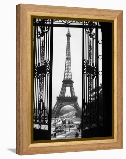 1920s Eiffel Tower Built 1889 Seen from Trocadero Wrought Iron Doors Paris,, France-null-Framed Premier Image Canvas