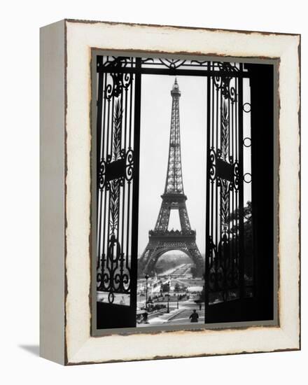 1920s Eiffel Tower Built 1889 Seen from Trocadero Wrought Iron Doors Paris,, France-null-Framed Premier Image Canvas