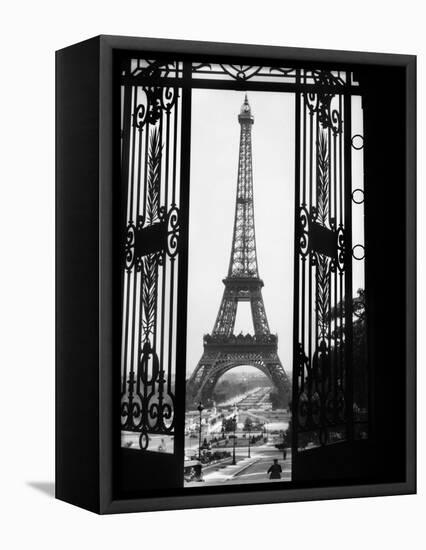 1920s Eiffel Tower Built 1889 Seen from Trocadero Wrought Iron Doors Paris,, France-null-Framed Premier Image Canvas