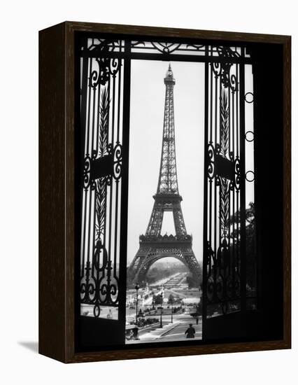 1920s Eiffel Tower Built 1889 Seen from Trocadero Wrought Iron Doors Paris,, France-null-Framed Premier Image Canvas