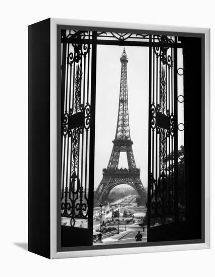 1920s Eiffel Tower Built 1889 Seen from Trocadero Wrought Iron Doors Paris,, France-null-Framed Premier Image Canvas