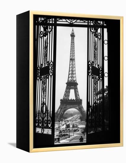 1920s Eiffel Tower Built 1889 Seen from Trocadero Wrought Iron Doors Paris,, France-null-Framed Premier Image Canvas