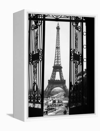 1920s Eiffel Tower Built 1889 Seen from Trocadero Wrought Iron Doors Paris,, France-null-Framed Premier Image Canvas