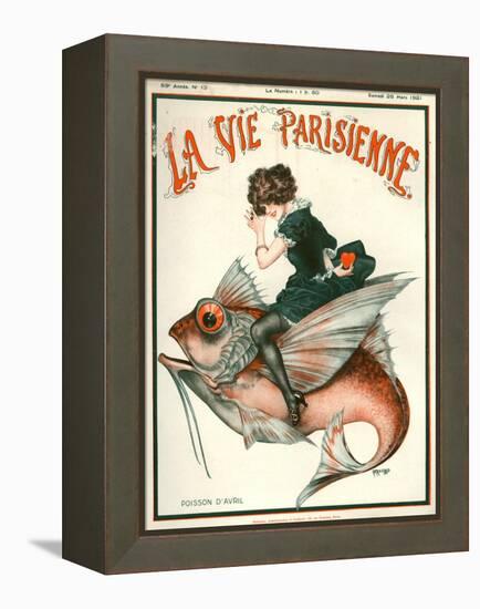 1920s France La Vie Parisienne Magazine Cover-null-Framed Premier Image Canvas